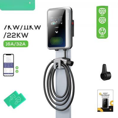 RUIVANDA  11kw Ac Ev Charger Wall Mounted 4.3 Screen Electric Charger Car Station EV Charge For Electric Car