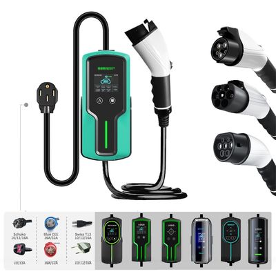 PRTDT Portable EV Charger for AL-GHAZI Cars 7KW 32A Type2 CEE Plug J1772 GB/T Cord 5M Cable