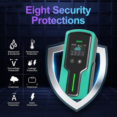 PRTDT Portable EV Charger for AL-GHAZI Cars 7KW 32A Type2 CEE Plug J1772 GB/T Cord 5M Cable