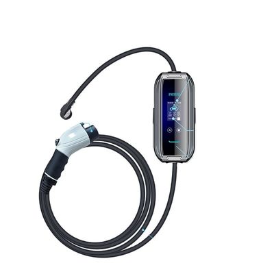 PRTDT FACTORY Portable 9.6kW AC EV Charger SAE 32A Electric Vehicle Charging Box with Custom Logo and Bar Code on Packaging