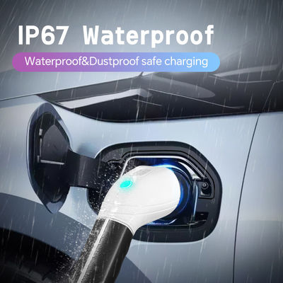 PRTDT FACTORY Portable 9.6kW AC EV Charger SAE 32A Electric Vehicle Charging Box with Custom Logo and Bar Code on Packaging
