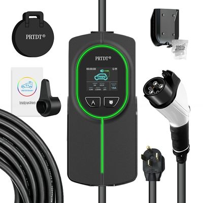 RUIVANDA New 32A 9.6KW Portable Type 1 EV Charger Single Phase AC Charging Box with LCD Screen