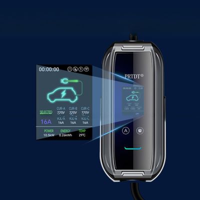Adjustable Current and IP 65 Water Repellency Type 1 Portable Car Charger PRTDT AC 10A-32A