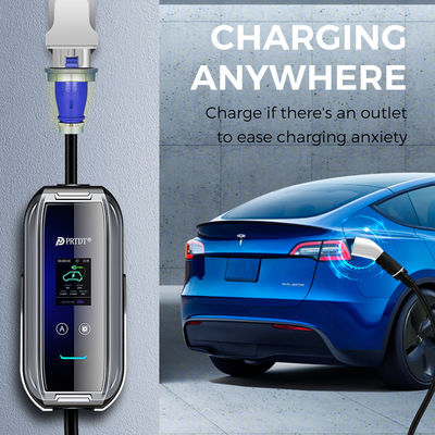 Adjustable Current and IP 65 Water Repellency Type 1 Portable Car Charger PRTDT AC 10A-32A